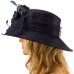 British Regal Sinamy Ribbon Feathers Quill Derby Floppy Bucket Dressy Hat  eb-93491011
